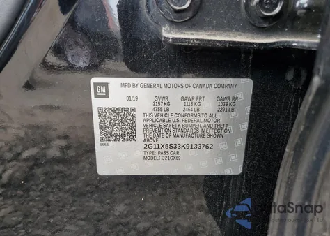 2019 Chevrolet Impala Ls z USA, uszkodzony, nr VIN 2G11X5S33K9133762